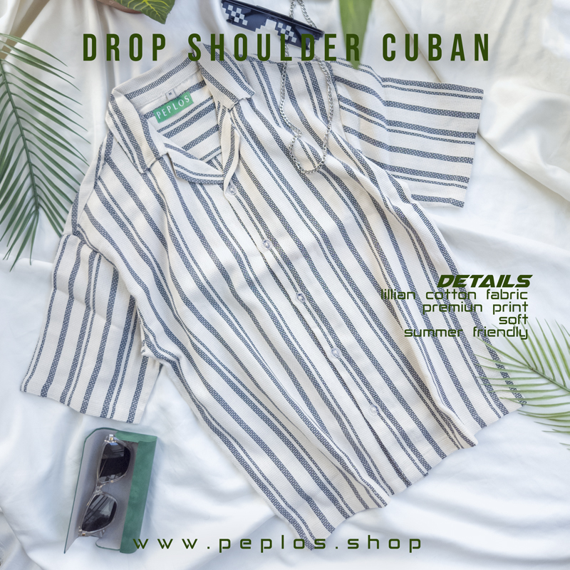 S043 Gray stripe (drop shoulder cuban)