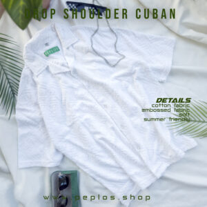 S043 White (drop shoulder cuban)