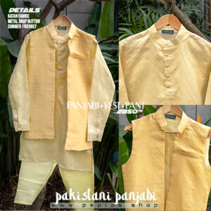Pakistani Style Panjabi Lime (Panjabi+Vest+Pant)