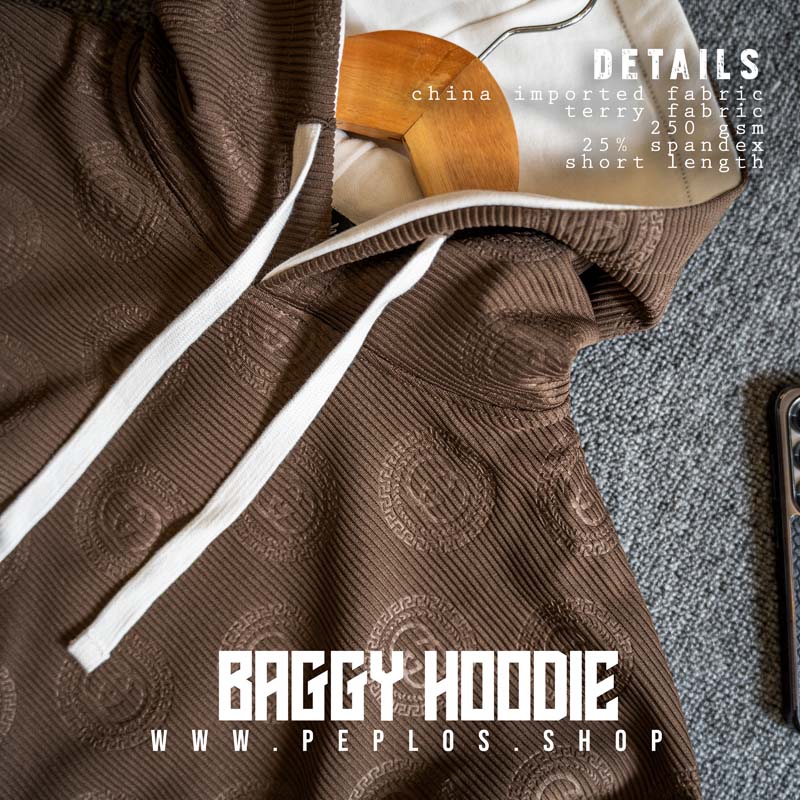 Baggy Hoodie 002 (Brown, Unisex) - Image 2