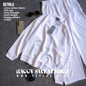 Baggy Sweatshirt 002 white (unisex)