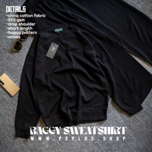Baggy Sweatshirt 002 black(unisex)