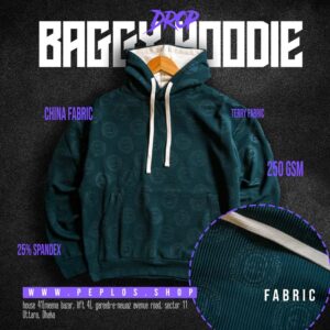 Baggy Hoodie 002 (Bottle Green, Unisex)