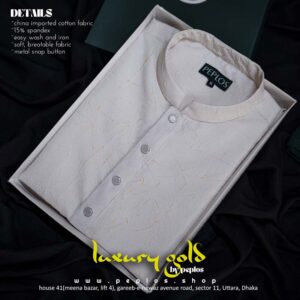 Luxury Gold Panjabi (off white)