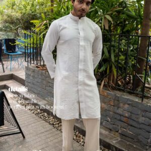 Sherwani cut panjabi 006 (white)